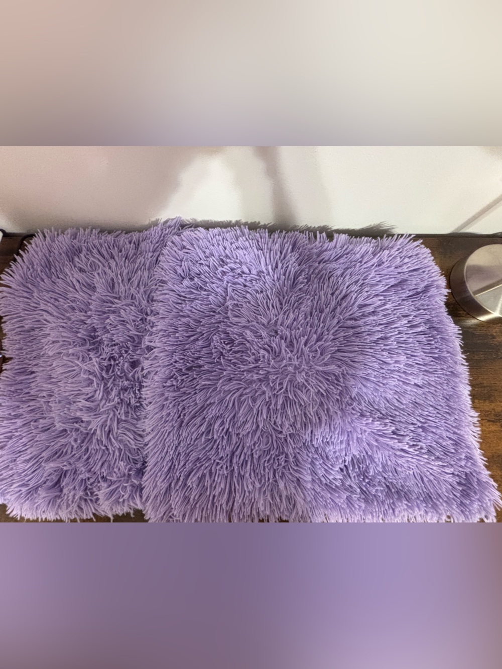 Set of 2 faux fur accent pillow covers